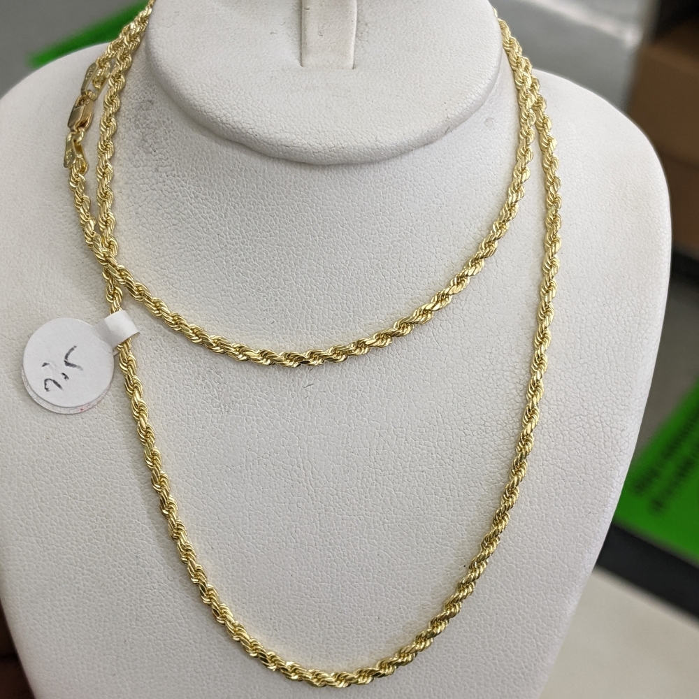 10kt Real Gold Rope Chain - Picture 1 of 8